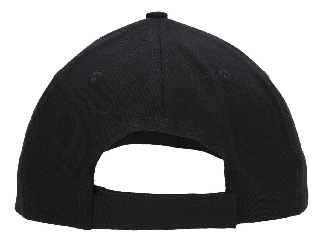 Gorra deportiva Reebok de color negro con logotipo blanco y detalles en azul y rojo en el borde de la visera.