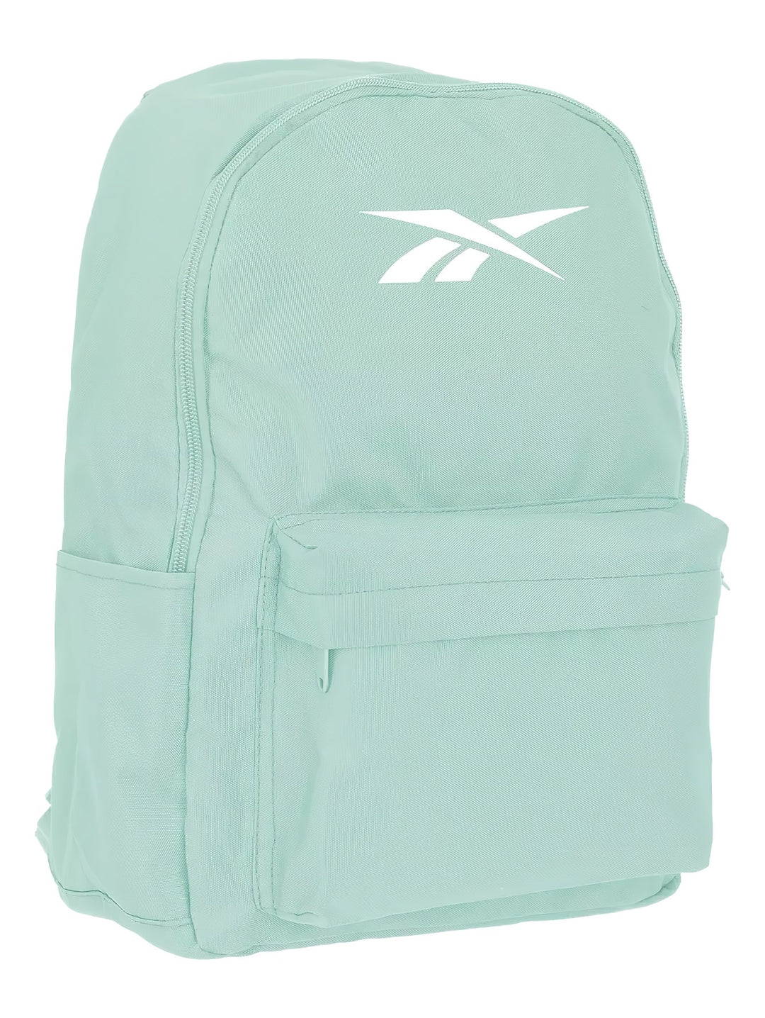 Mochila escolar Reebok de color azul claro con logotipo blanco en el frente.
