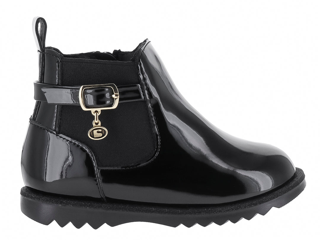 Botas Coqueta de Charol Negro para Niña