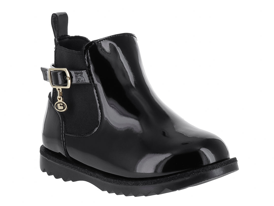 Botas Coqueta de Charol Negro para Niña