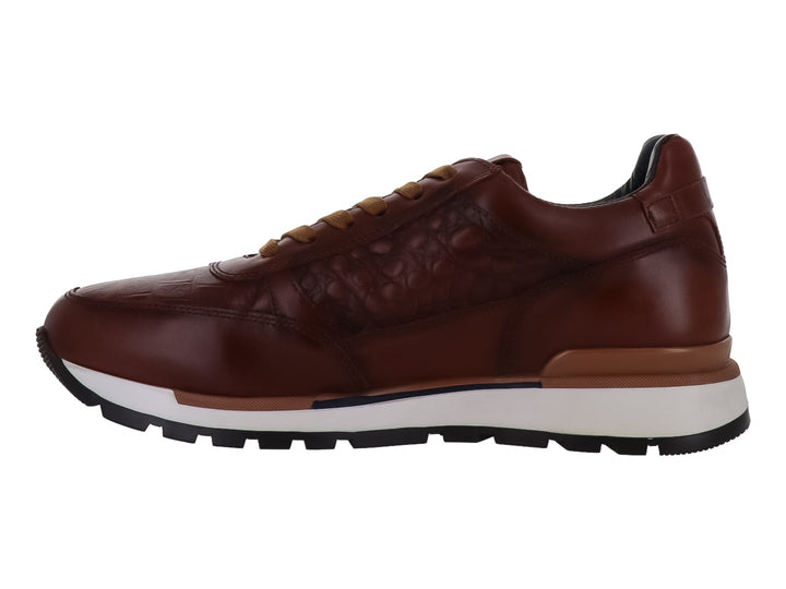 Zapato casual de cuero color tan con suela blanca y negra para Hombre.