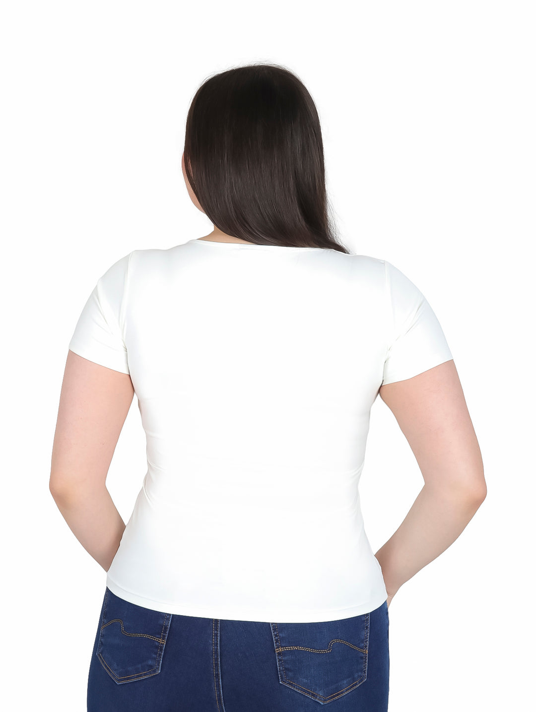 Blusa London Fashion Blanca de Manga Corta para Mujer