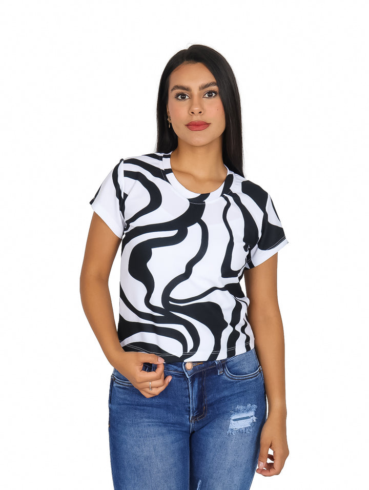 Blusa Estampada Negra Vanidad para Mujer