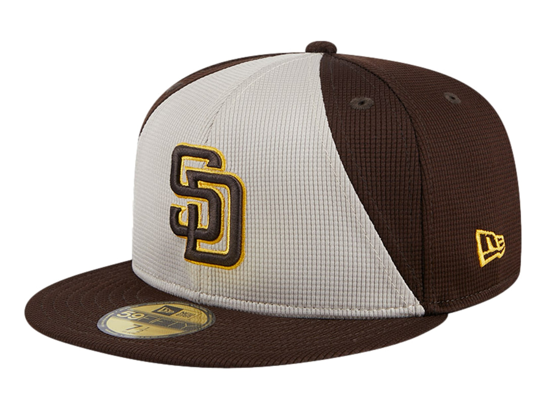 Gorra de béisbol New Era en colores marrón oscuro y crema con logotipo de San Diego Padres.