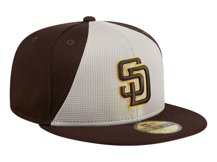 Gorra de béisbol New Era en colores marrón oscuro y crema con logotipo de San Diego Padres.