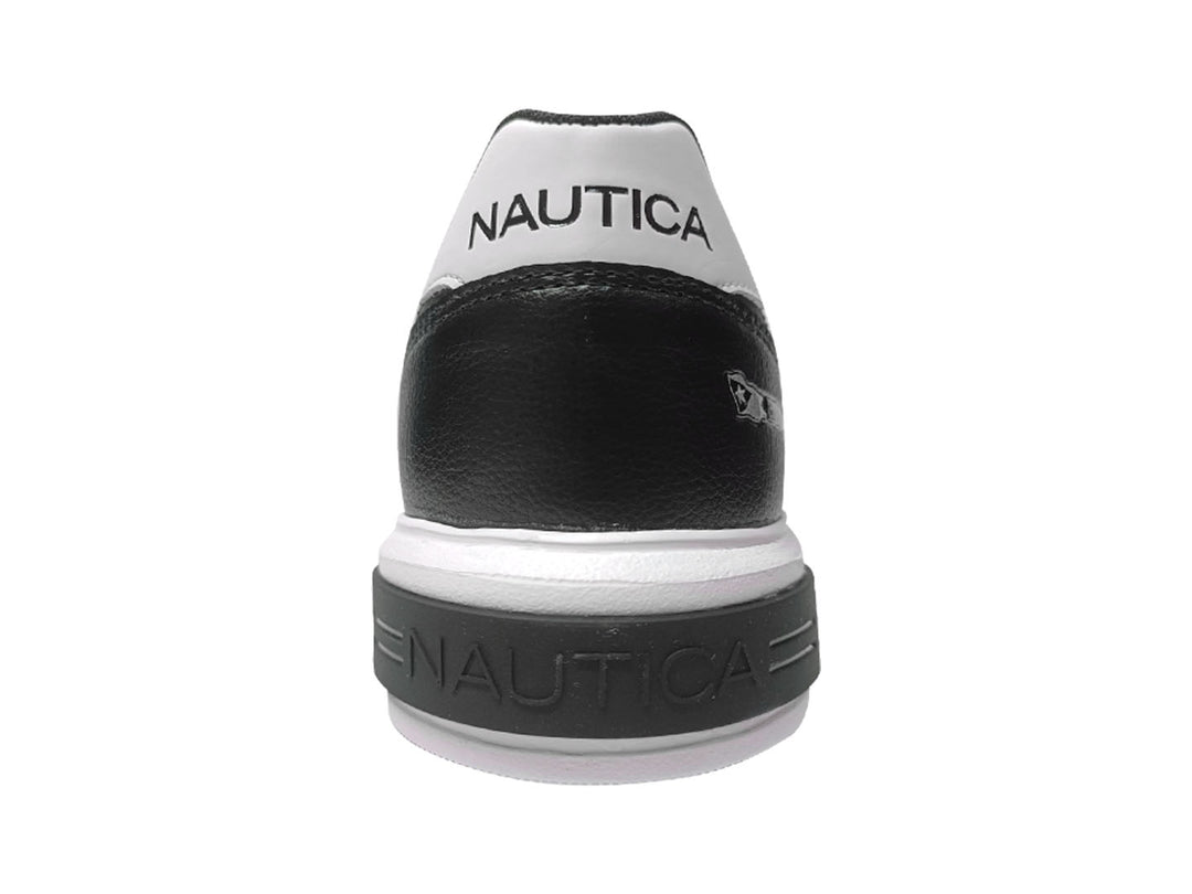 Tenis deportivos Nautica Draper en color negro con suela blanca y detalles minimalistas.