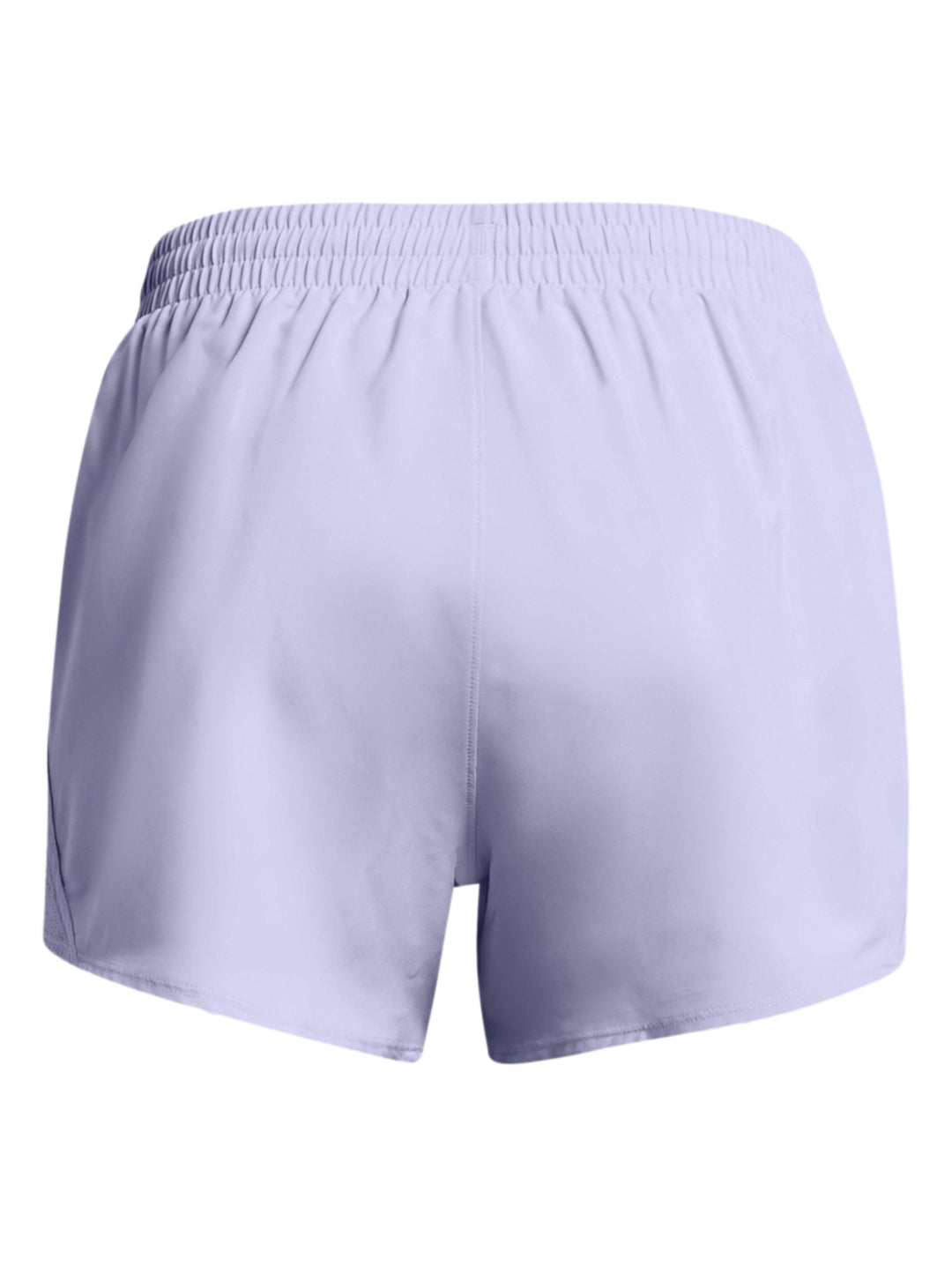Shorts deportivos Under Armour color celeste para mujer con cintura elástica y logo reflectante.