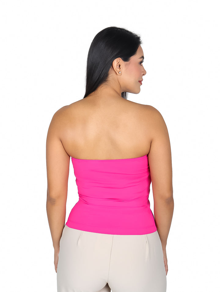 Blusa Strapless London Fashion Color Fucsia para Mujer