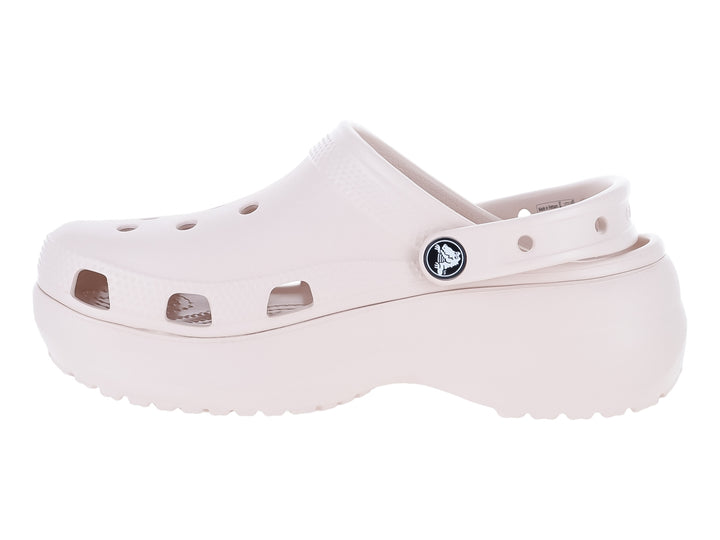 Zuecos Crocs Classic Platform Clog en color Quartz con suela de plataforma elevada y correa trasera.