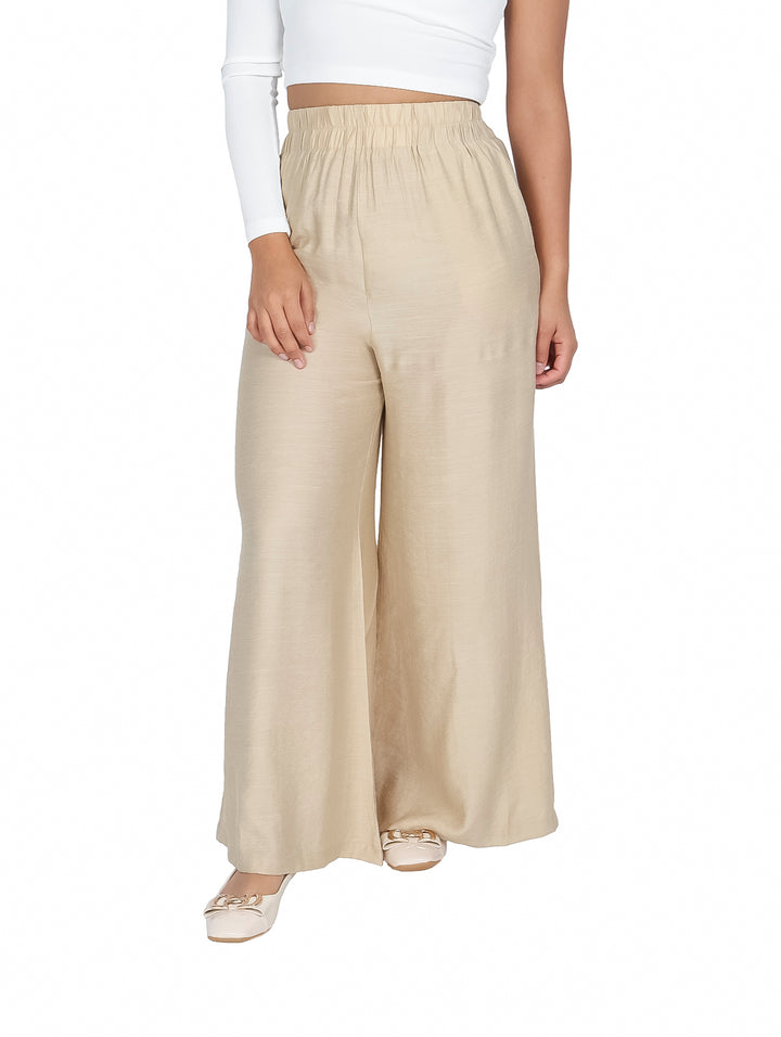 Pantalón Ancho ATOK Color Beige para Mujer