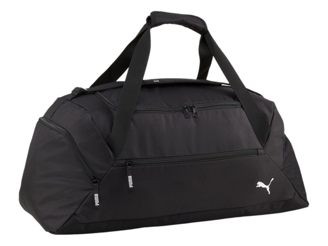 Maleta deportiva PUMA Teamgoal en color negro con asas superiores y múltiples compartimentos con cierre.