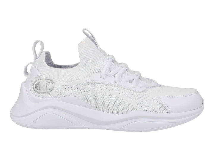 Tenis deportivos Champion color blanco con suela gruesa y tejido transpirable.