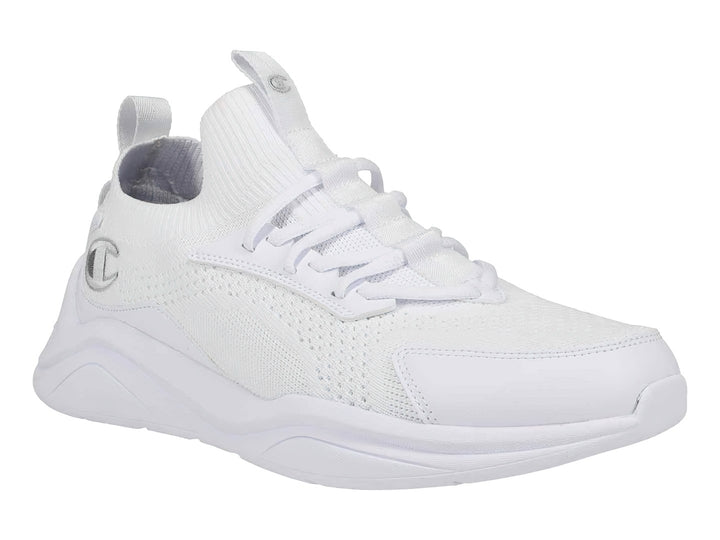 Tenis deportivos Champion color blanco con suela gruesa y tejido transpirable.