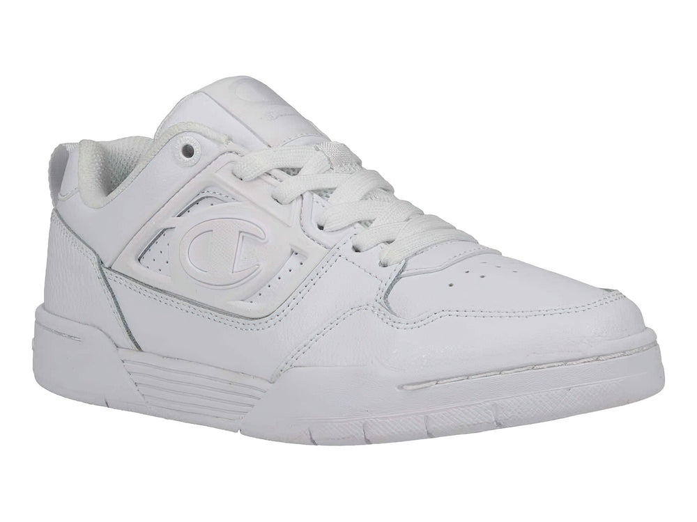 Tenis deportivos Champion color blanco total, diseño de corte bajo con logotipo en el lateral y suela robusta.
