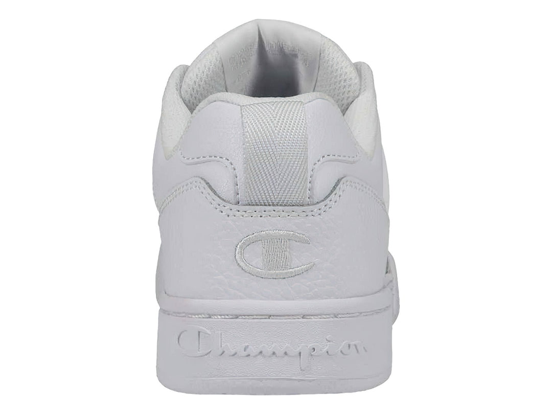 Tenis deportivos Champion color blanco total, diseño de corte bajo con logotipo en el lateral y suela robusta.