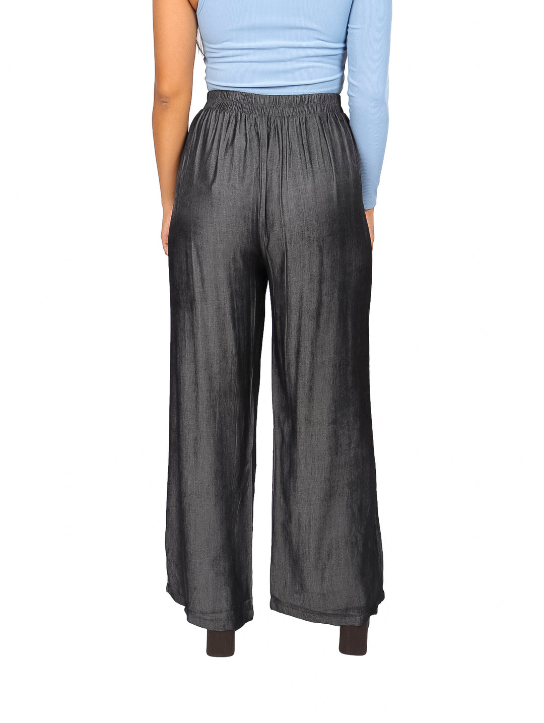 Pantalón Ancho ATOK Negro con Lazo en Cintura