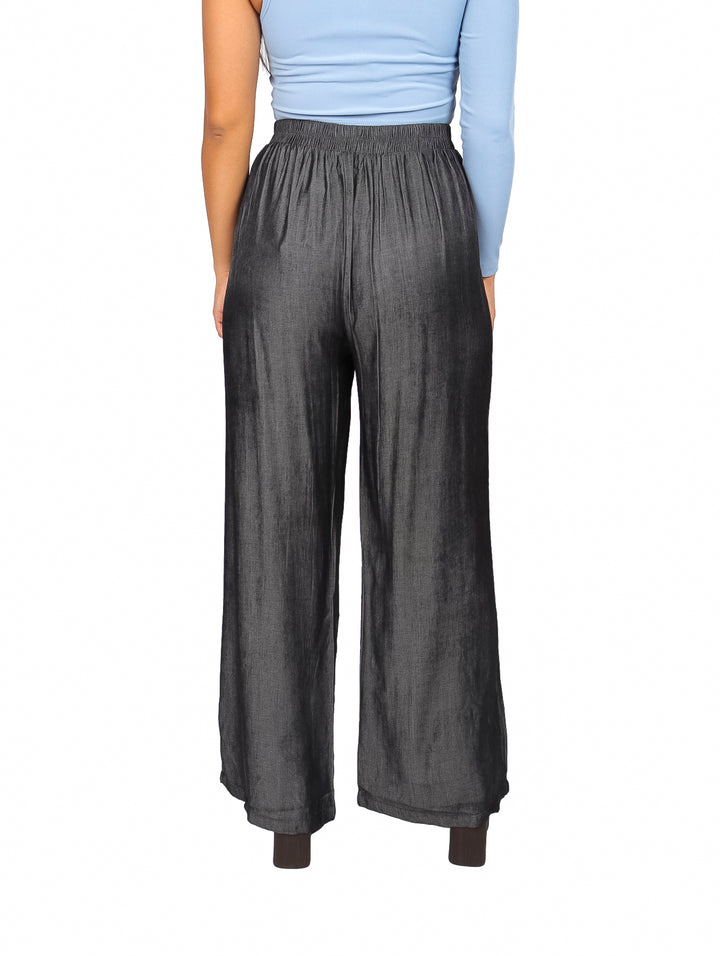 Pantalón Ancho ATOK Negro con Lazo en Cintura