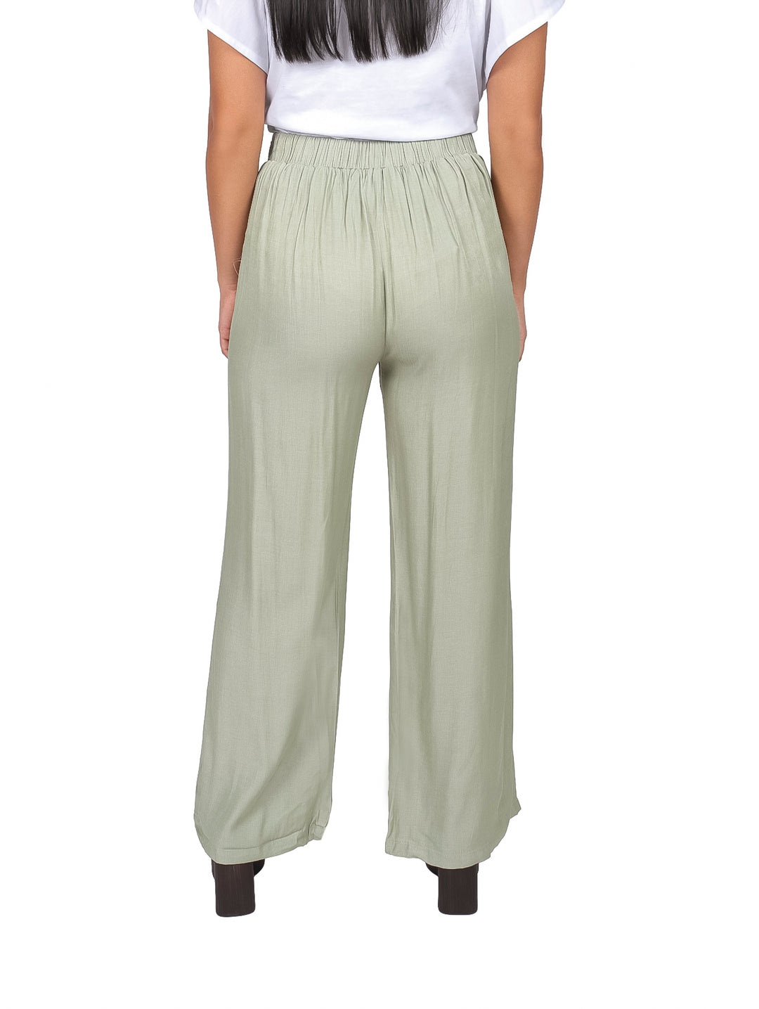 Pantalón ATOK Pierna Ancha Color Verde Olivo para Mujer