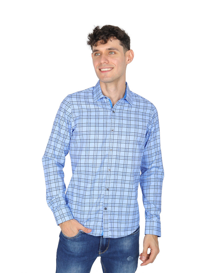 Camisa John Henry Azul Cielo de Vestir para Hombre