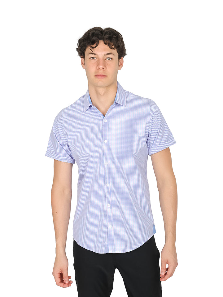 Camisa John Henry Cuadros Azul y Rosa para Hombre