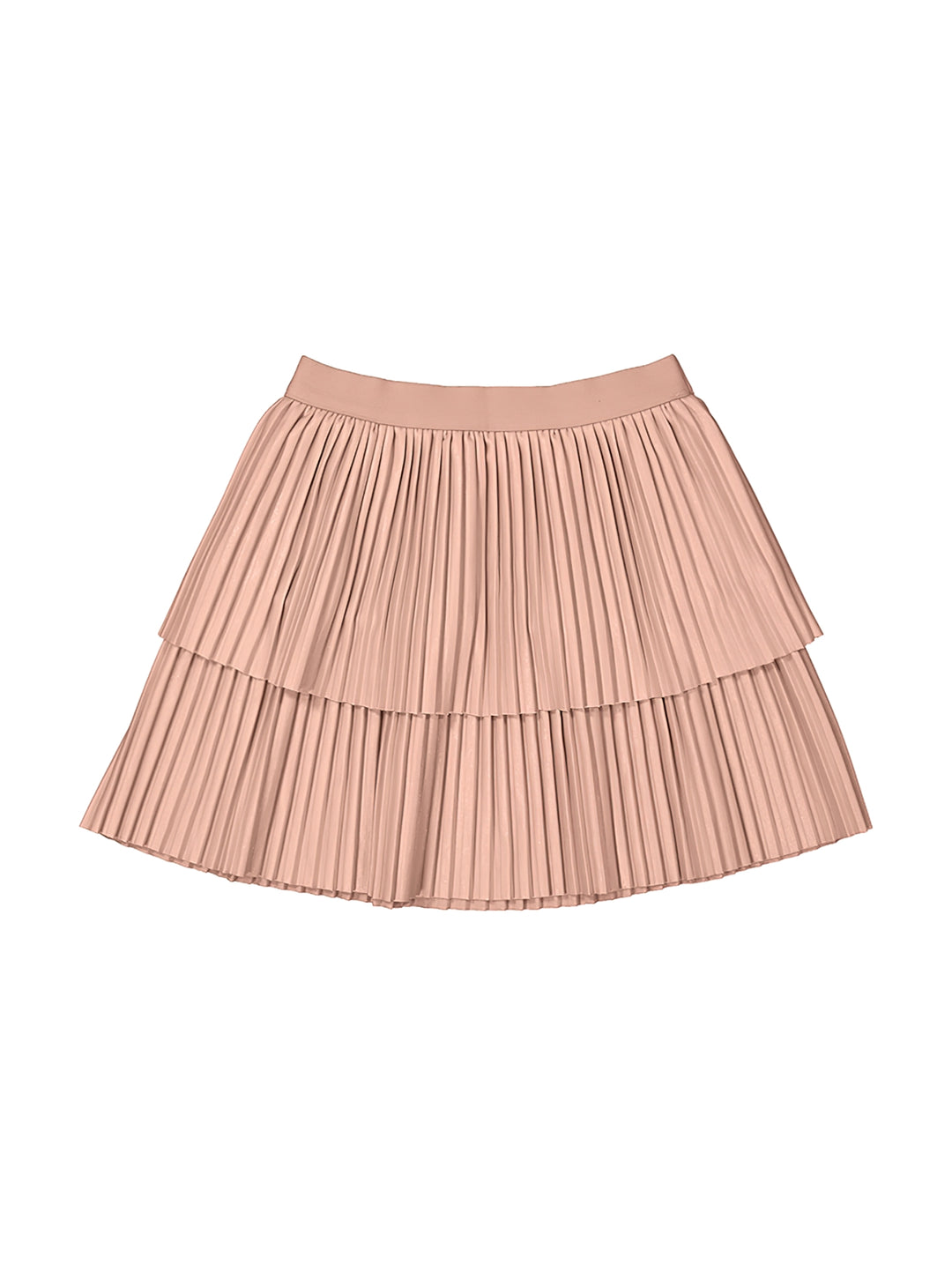 Falda rosada plisada de dos capas para niña.