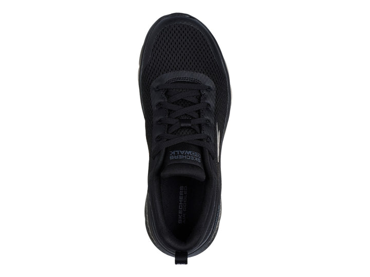 Tenis deportivos SKECHERS GO WALK FLEX en color negro con suela flexible y tejido de malla.
