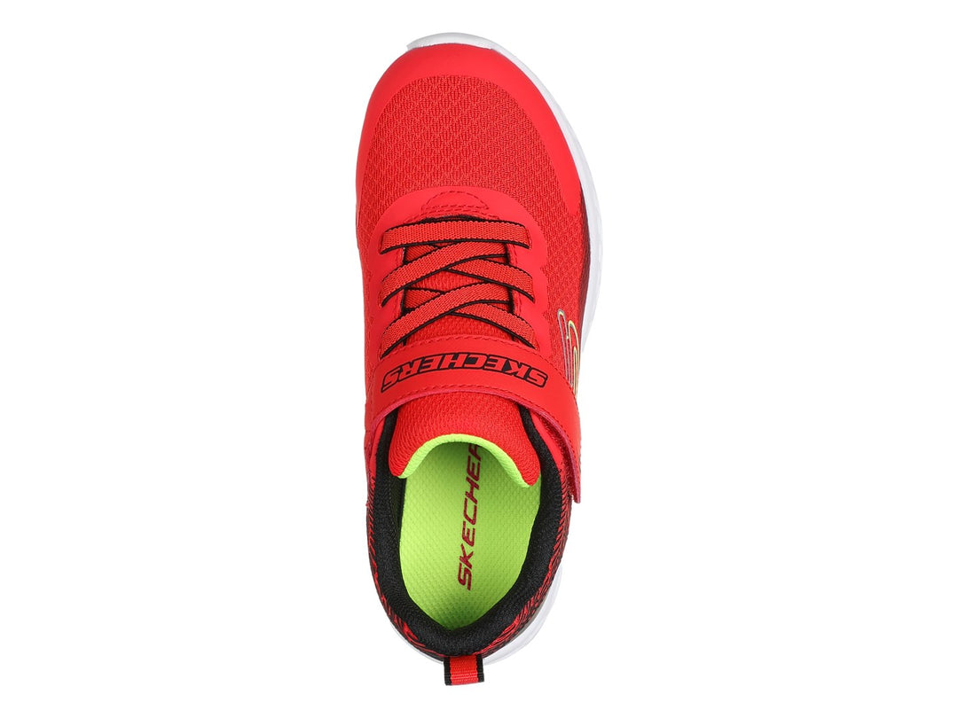 Tenis deportivos Skechers color rojo con detalles negros y suela blanca para Niño.
