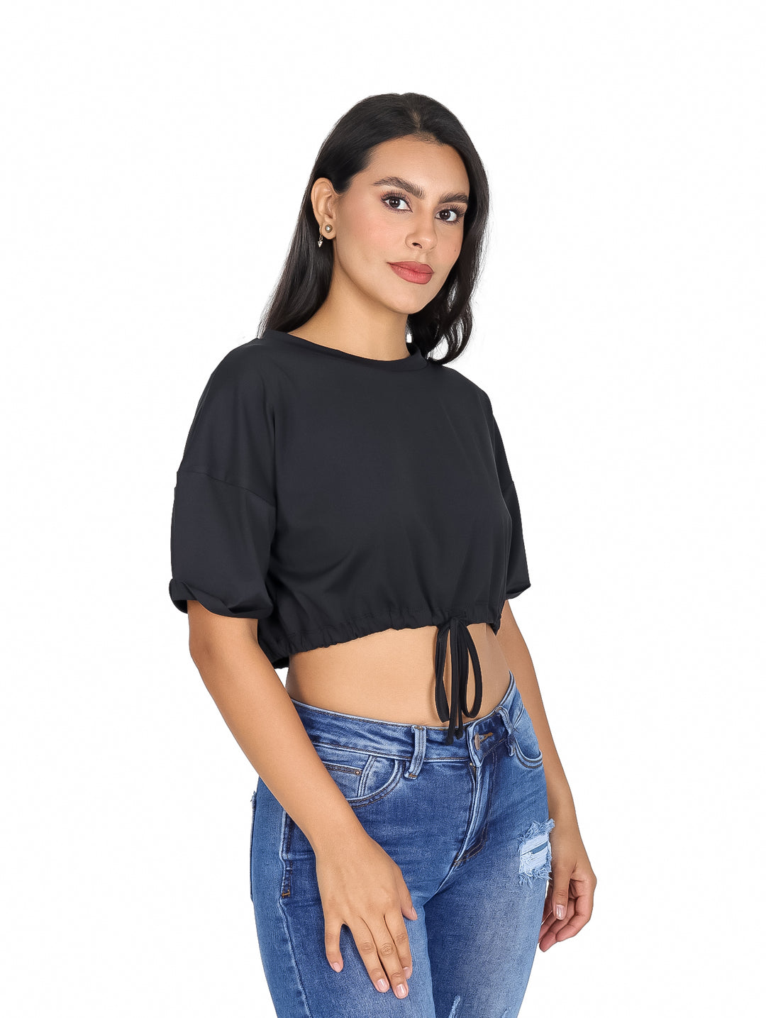 Blusa Básica London Fashion Negro para Mujer