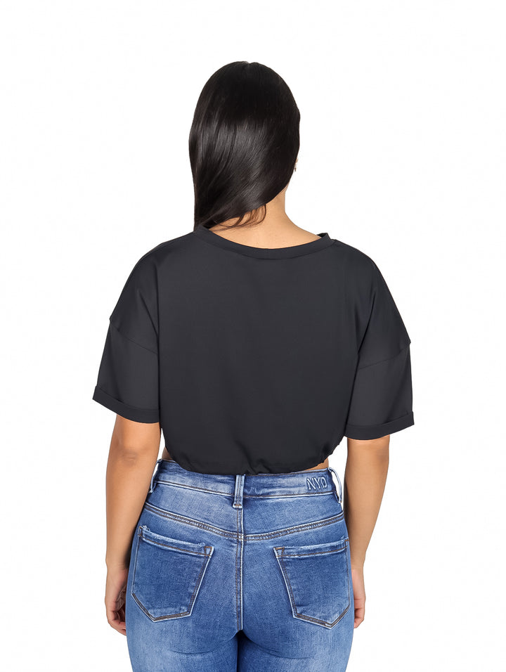 Blusa Básica London Fashion Negro para Mujer