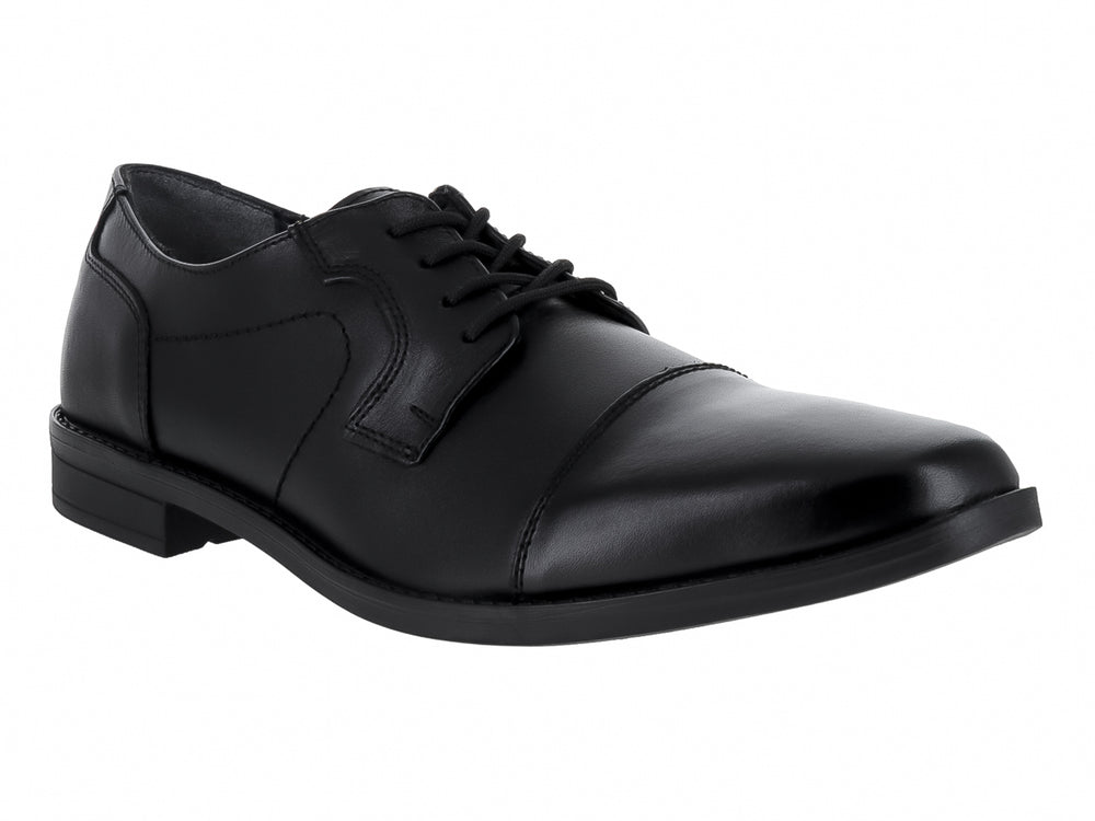 Zapato formal para Hombre en color negro con cordones y acabado brillante.