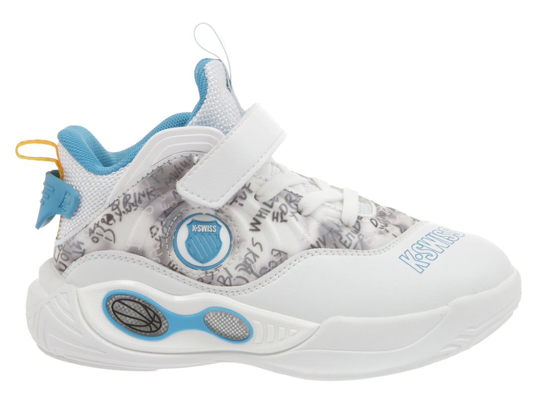Tenis K-Swiss Cosmo para Niño Color Blanco y Turquesa