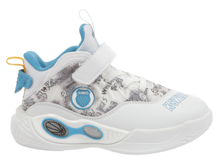 Tenis K-Swiss Cosmo para Niño Color Blanco y Turquesa