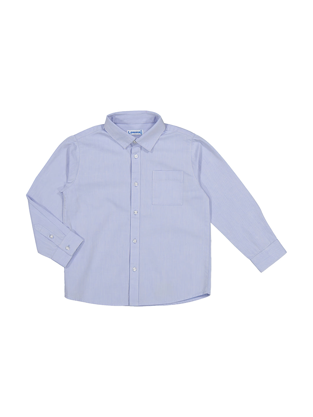 Camisa manga larga básica color celeste para niño de la marca Mayoral.