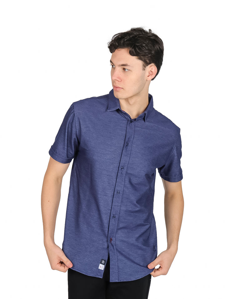 Camisa Varanasi Manga Corta Azul