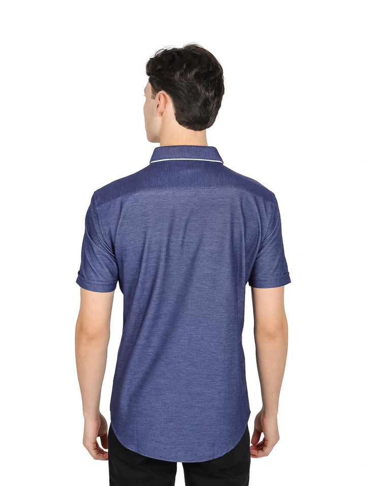 Camisa Varanasi Manga Corta Azul