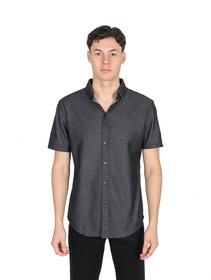 Camisa Varanasi Manga Corta Negro