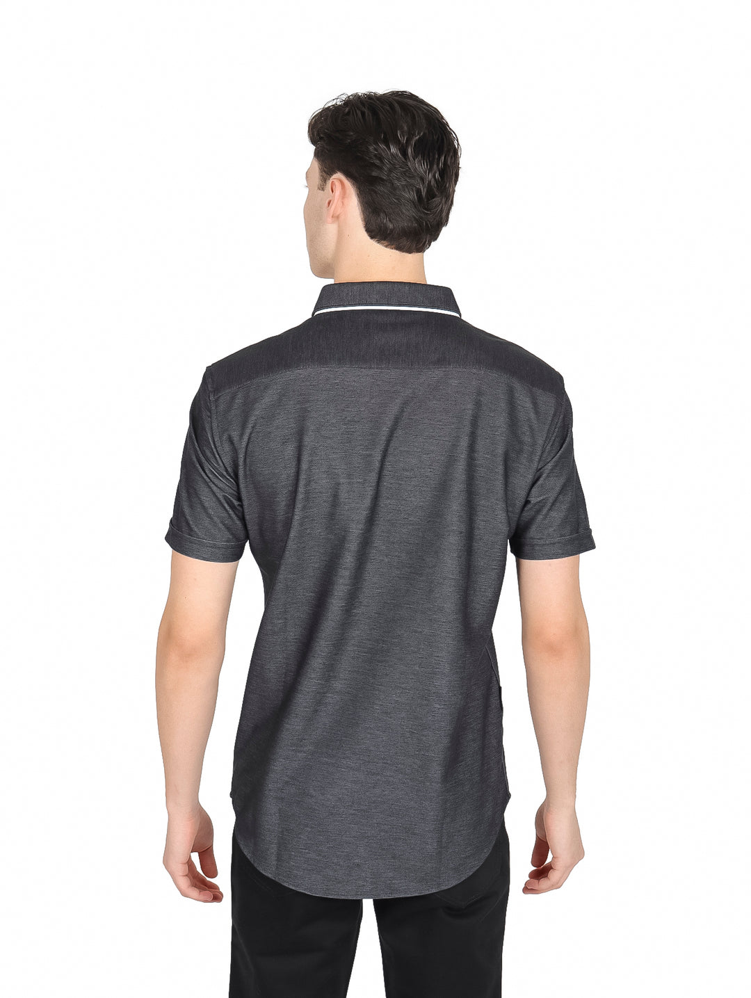 Camisa Varanasi Manga Corta Negro