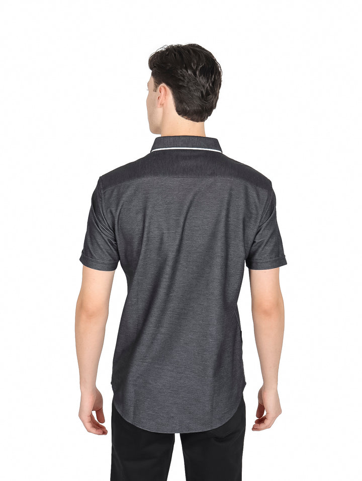 Camisa Varanasi Manga Corta Negro