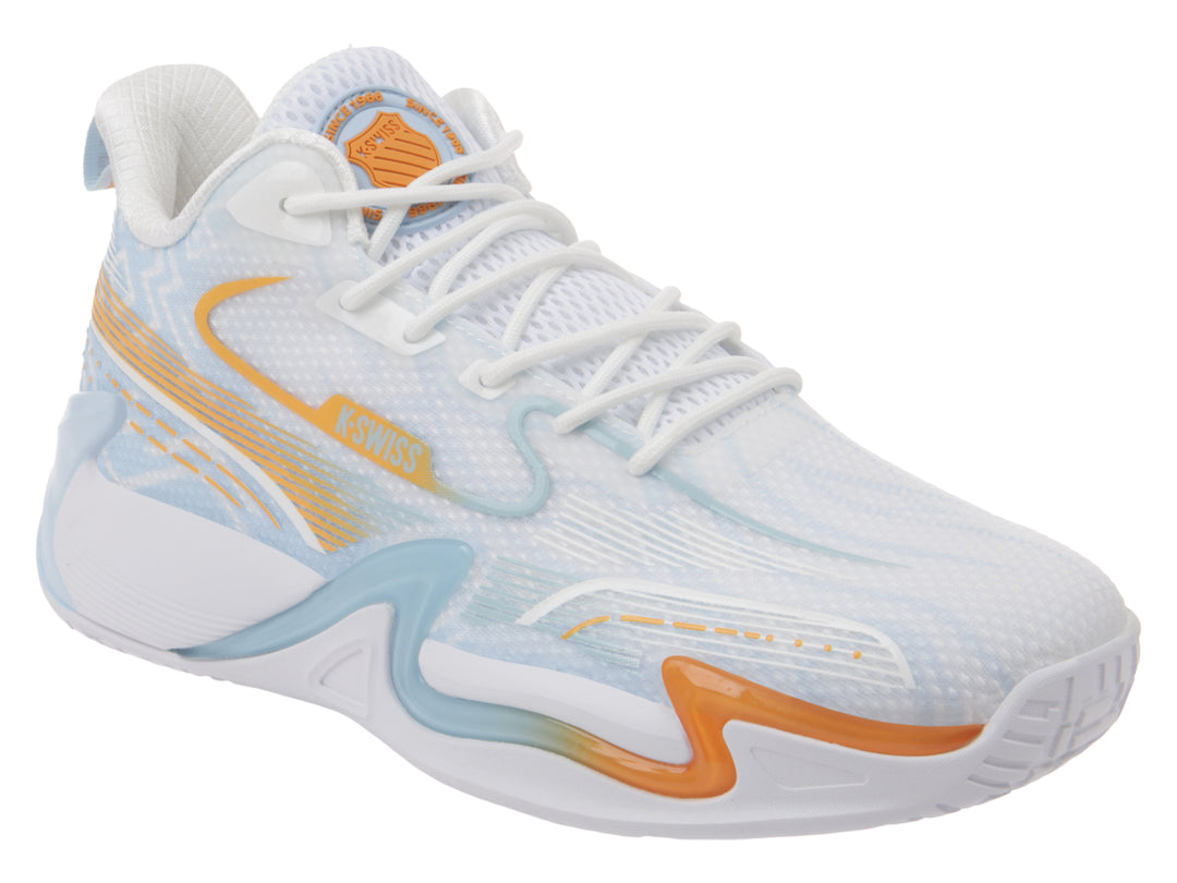 Tenis K-Swiss Foxtrot Blanco Azul y Naranja para Hombre