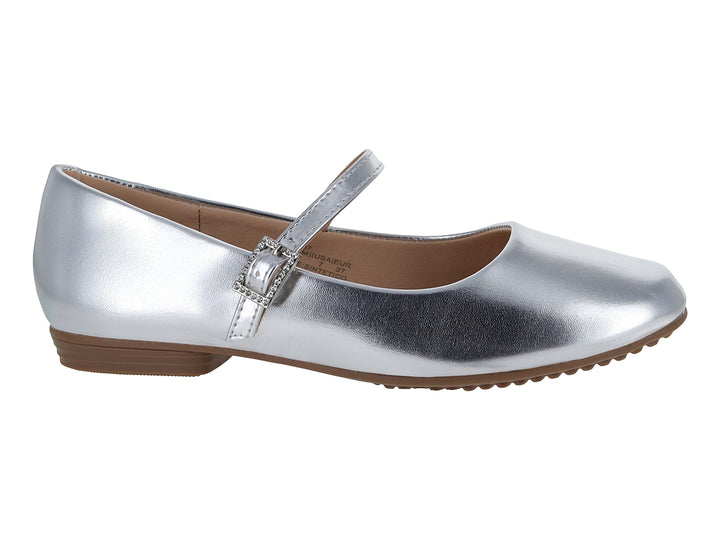 Zapatos Planos Ballerina Roze Color Plata para Mujer
