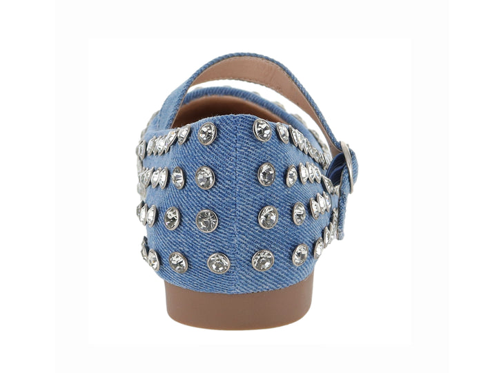 Zapatos Planos Mary Jane Azul con Pedrería ROZE para Mujer