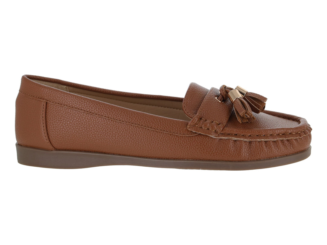 Zapatos Mocasín Driver Roze Color Camel para Mujer