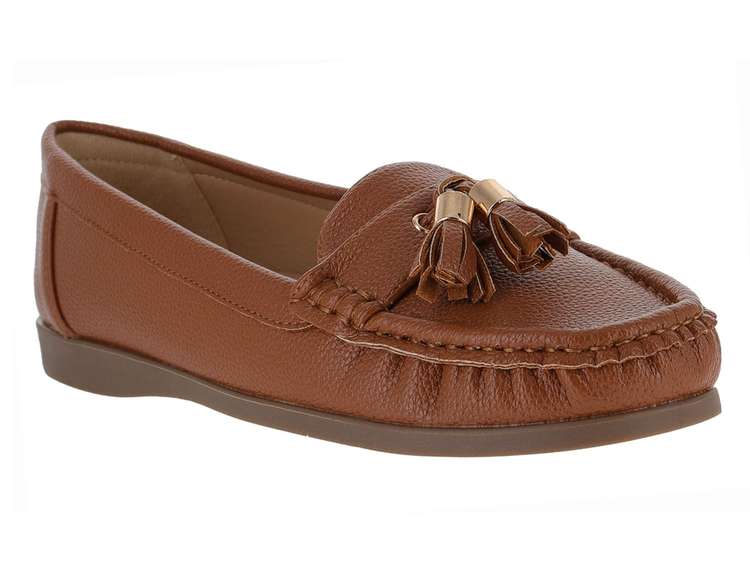 Zapatos Mocasín Driver Roze Color Camel para Mujer