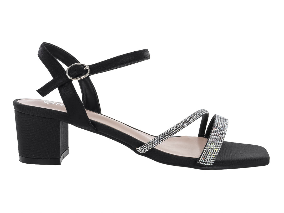 Sandalias de Tacón Cuadrado Roze Negro para Mujer