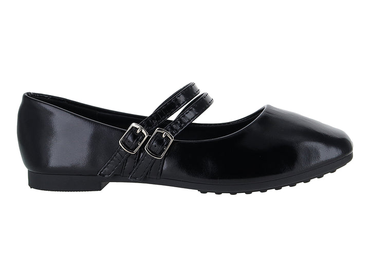 Zapatos Planos Roze Charol Negro para Mujer