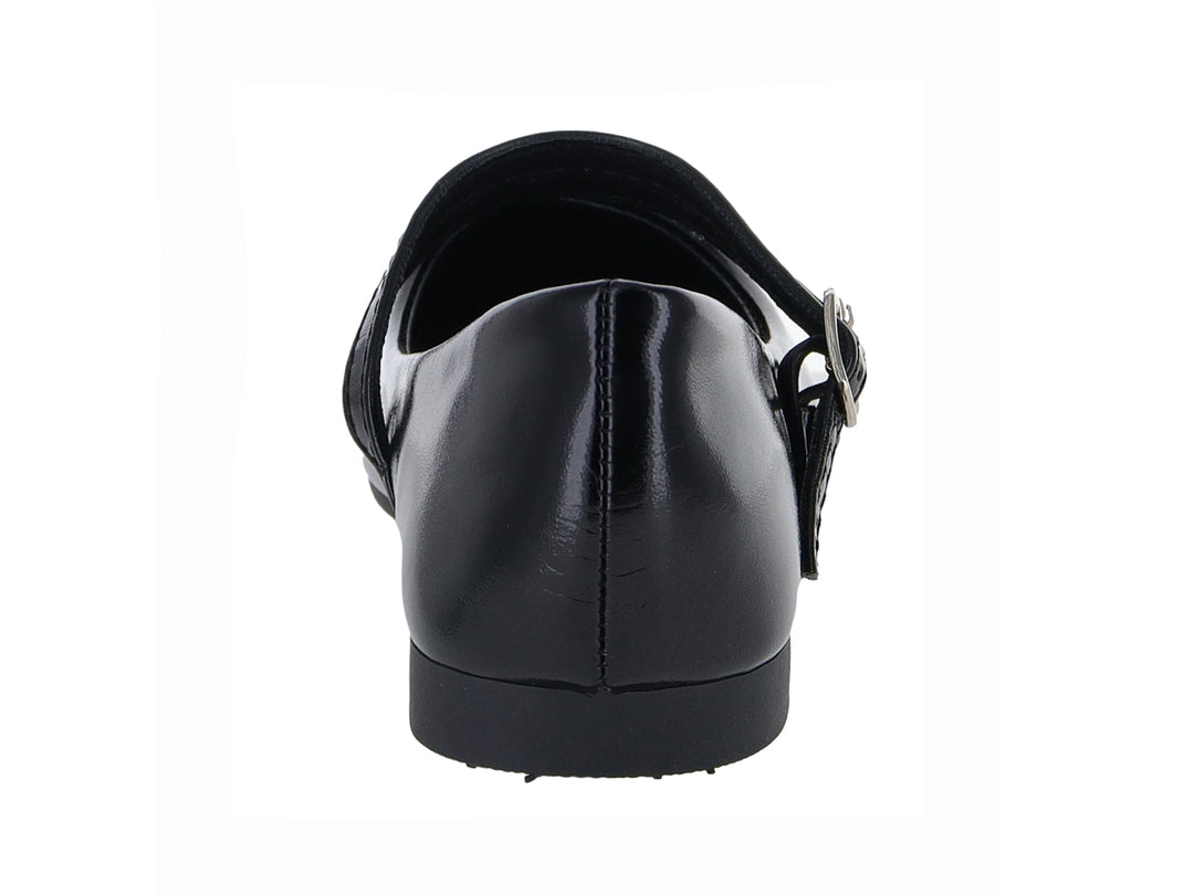 Zapatos Planos Roze Charol Negro para Mujer