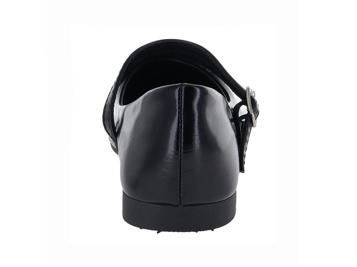Zapatos Planos Roze Charol Negro para Mujer