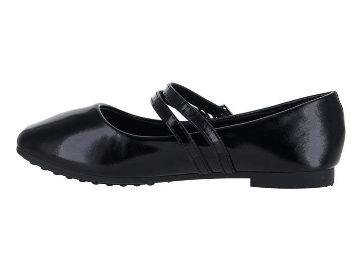 Zapatos Planos Roze Charol Negro para Mujer