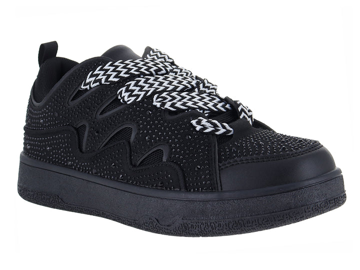 Tenis ATOK Negros con Brillos para Mujer