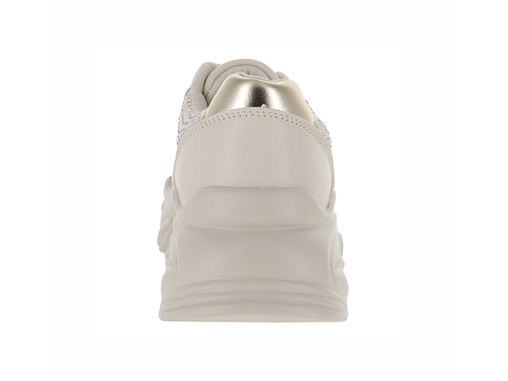 Tenis ATOK Beige Casuales con Brillos para Mujer
